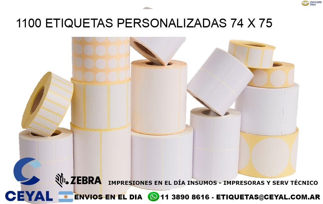 1100 ETIQUETAS PERSONALIZADAS 74 x 75