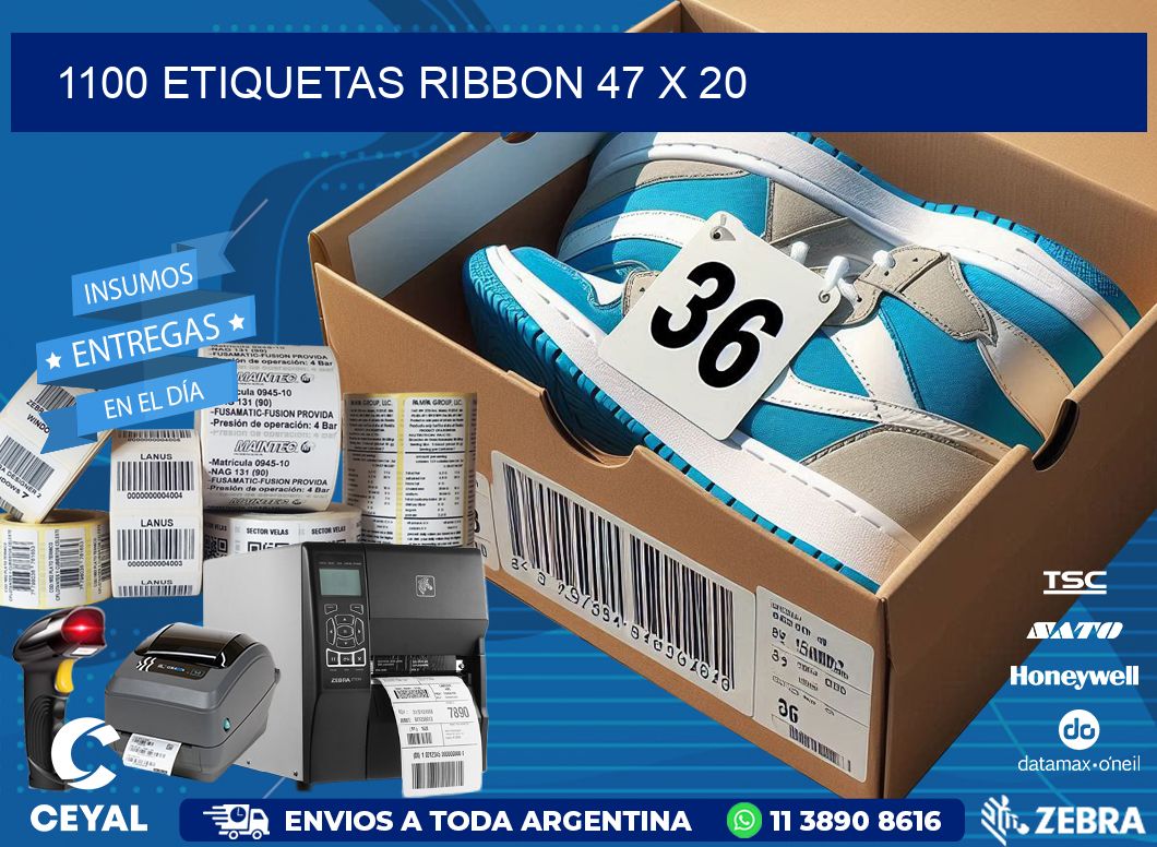 1100 ETIQUETAS RIBBON 47 x 20