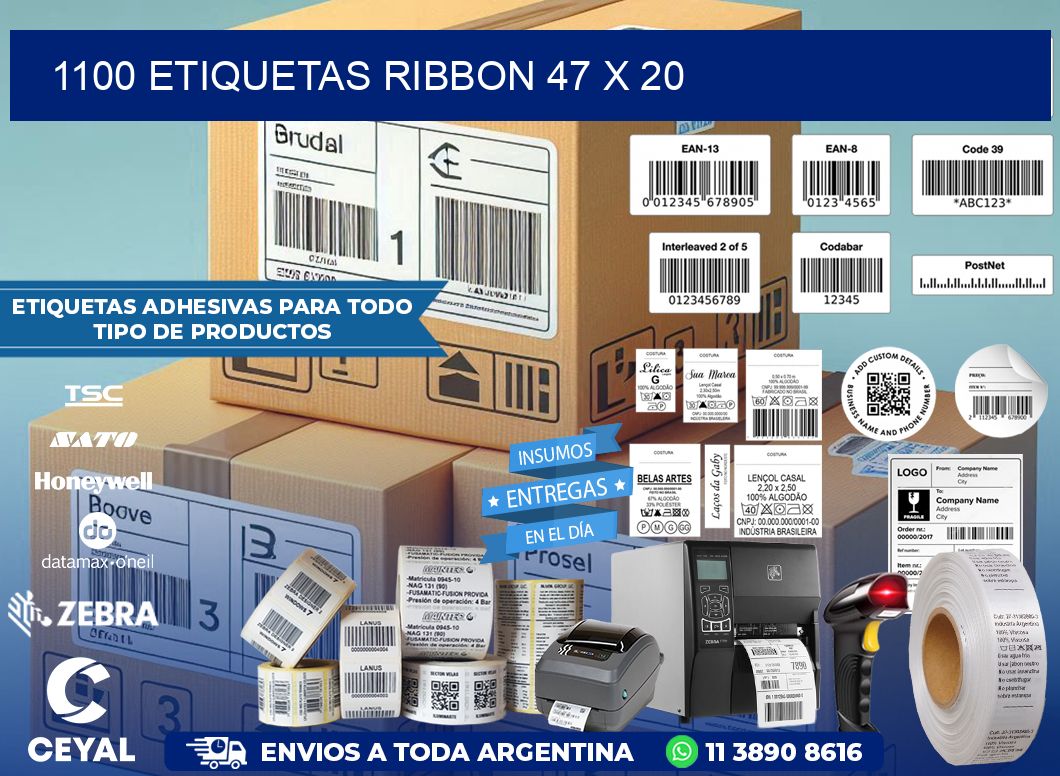 1100 ETIQUETAS RIBBON 47 x 20