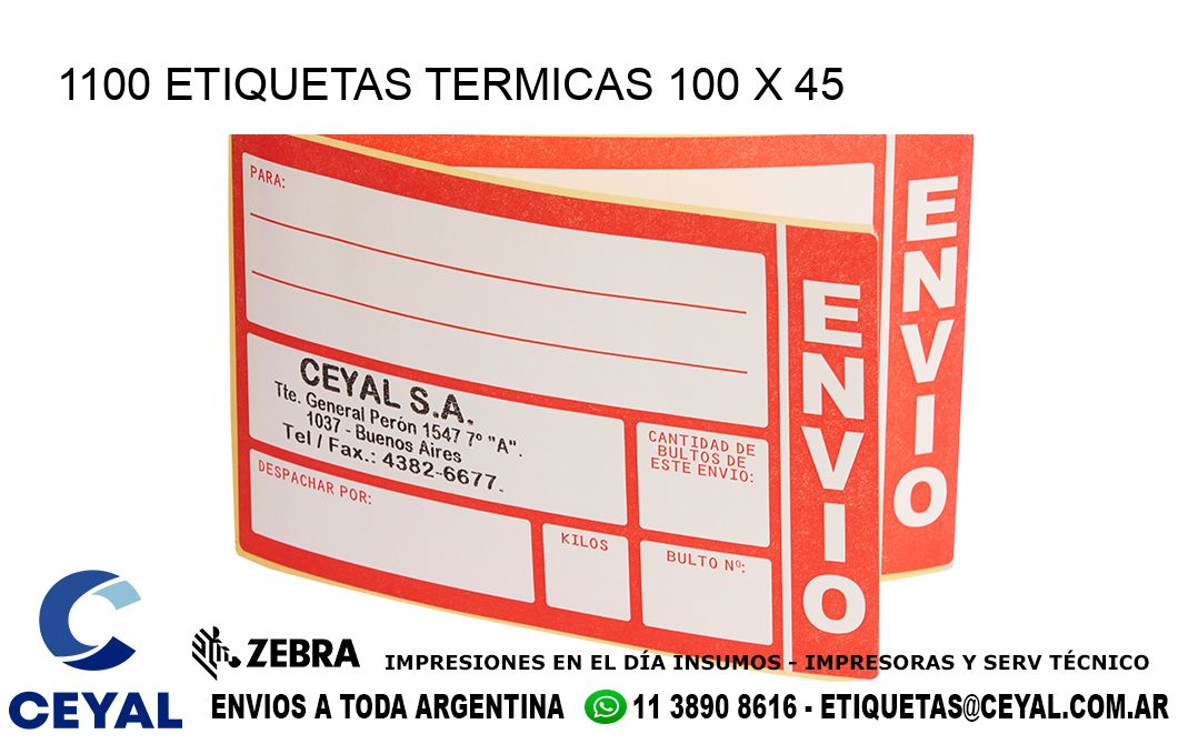 1100 ETIQUETAS TERMICAS 100 x 45