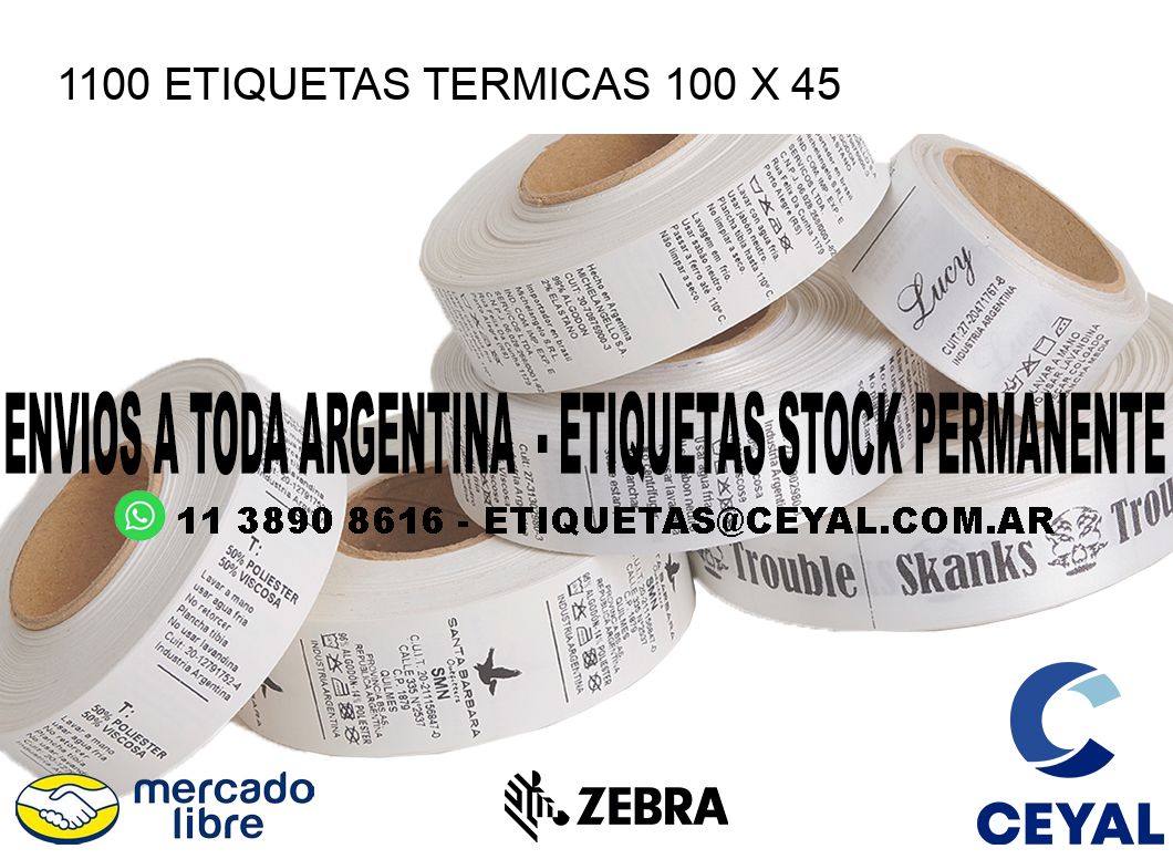 1100 ETIQUETAS TERMICAS 100 x 45