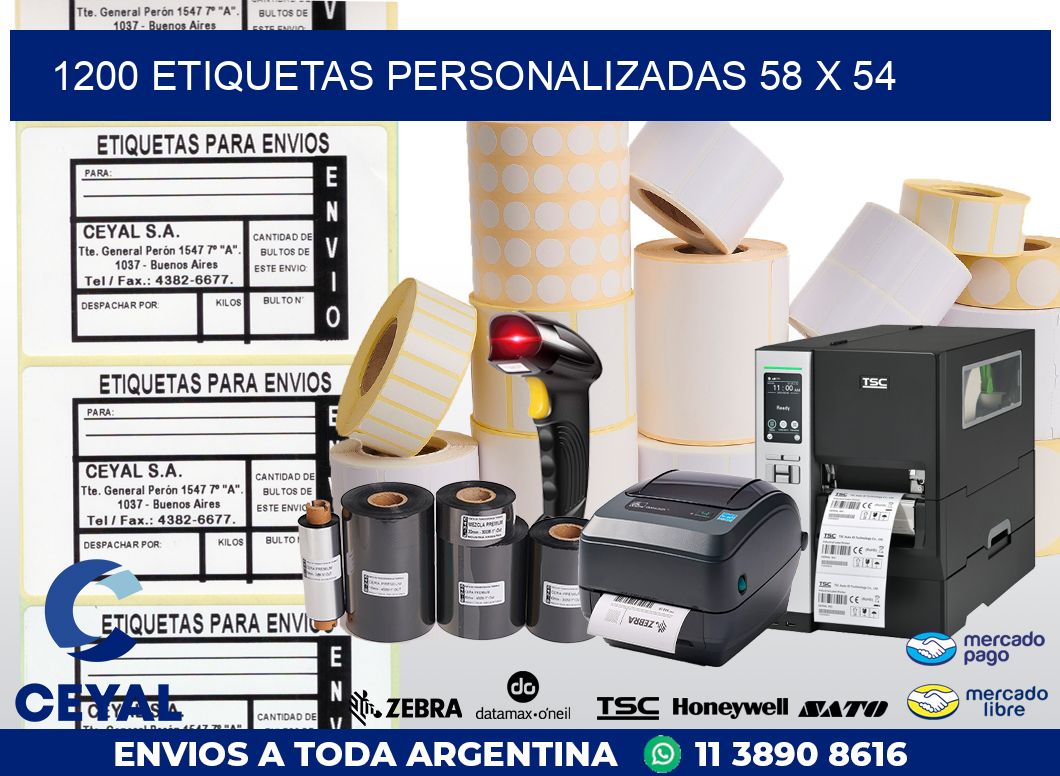 1200 ETIQUETAS PERSONALIZADAS 58 x 54