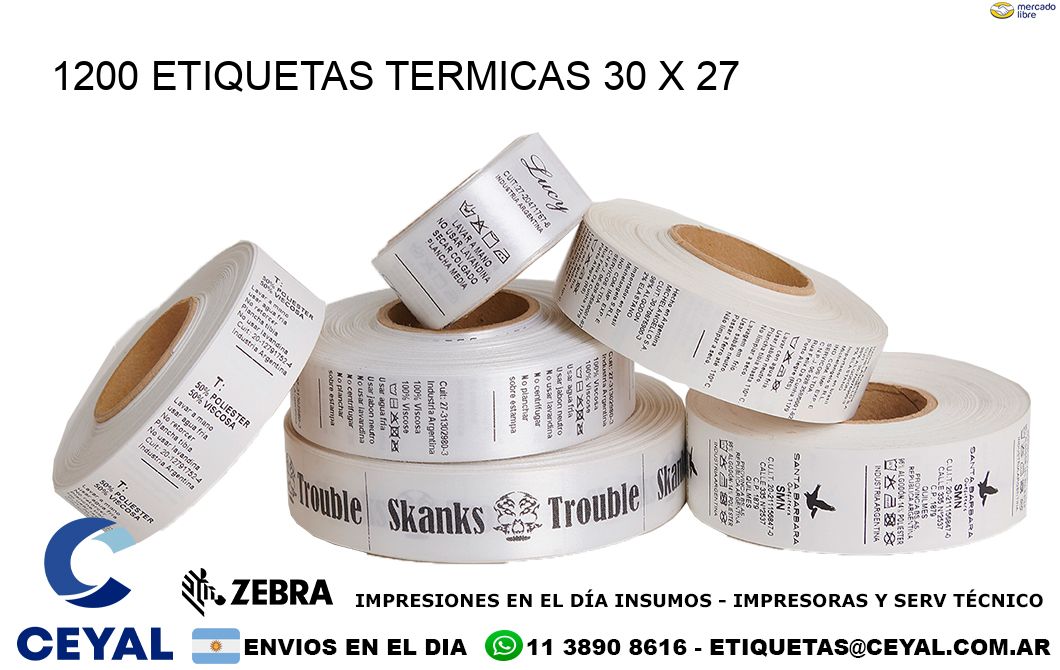 1200 ETIQUETAS TERMICAS 30 x 27