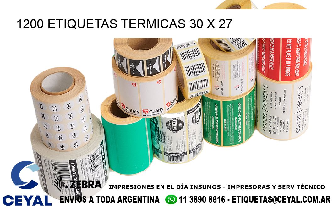 1200 ETIQUETAS TERMICAS 30 x 27