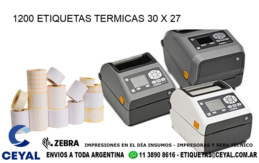 1200 ETIQUETAS TERMICAS 30 x 27