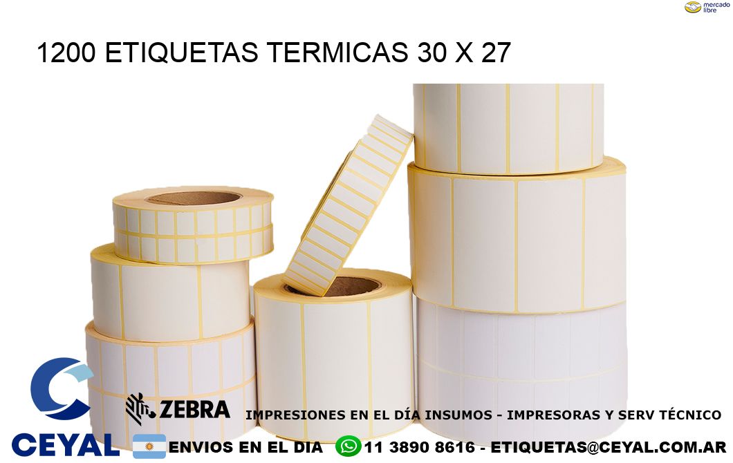 1200 ETIQUETAS TERMICAS 30 x 27