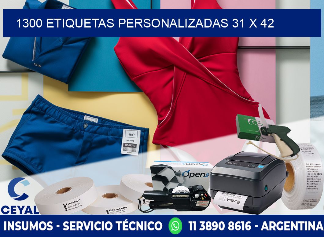 1300 ETIQUETAS PERSONALIZADAS 31 x 42