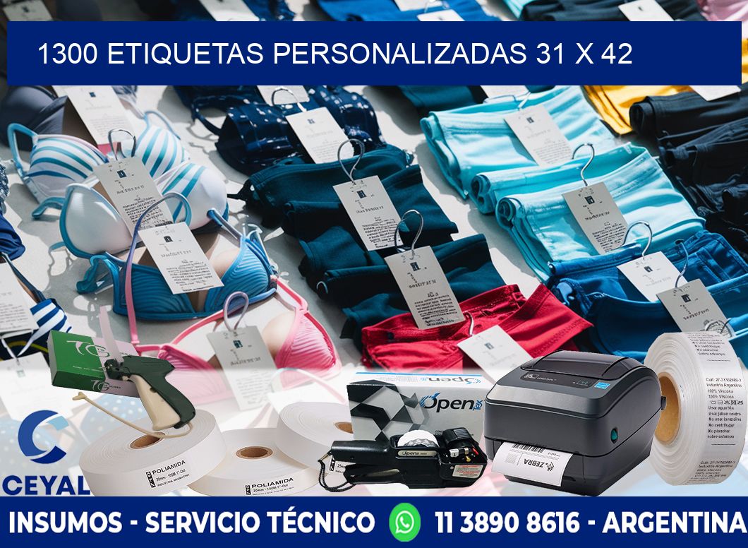 1300 ETIQUETAS PERSONALIZADAS 31 x 42