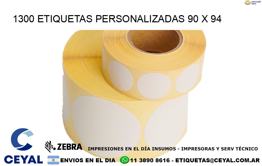 1300 ETIQUETAS PERSONALIZADAS 90 x 94