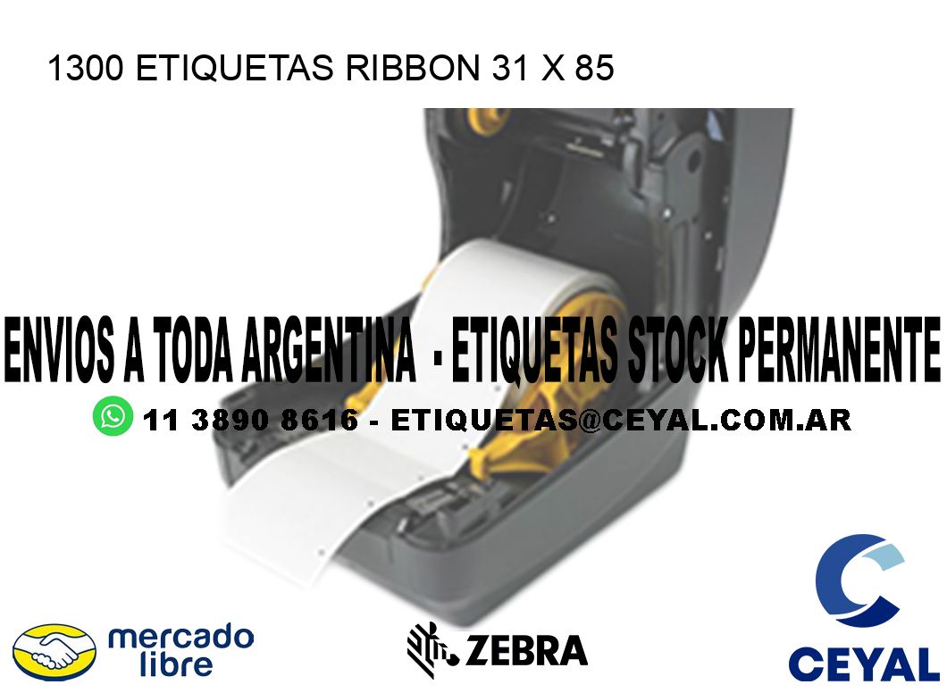 1300 ETIQUETAS RIBBON 31 x 85