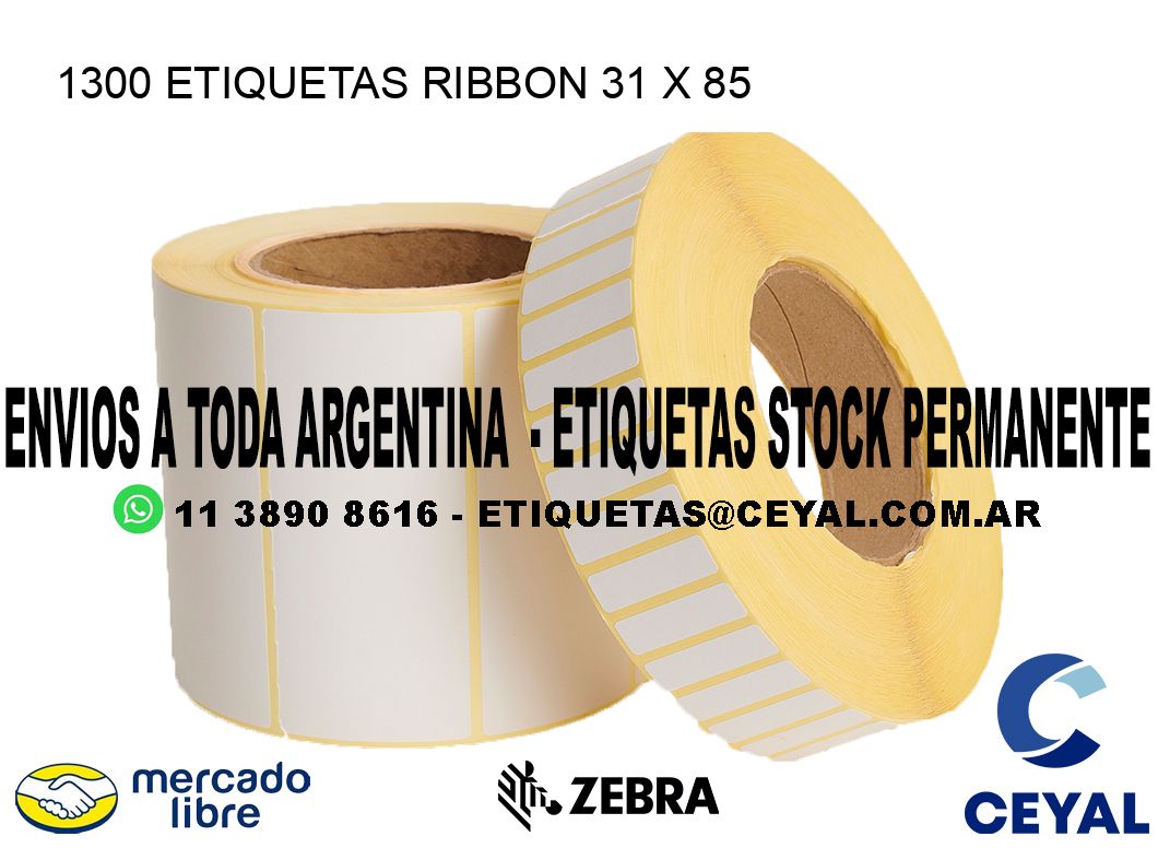 1300 ETIQUETAS RIBBON 31 x 85