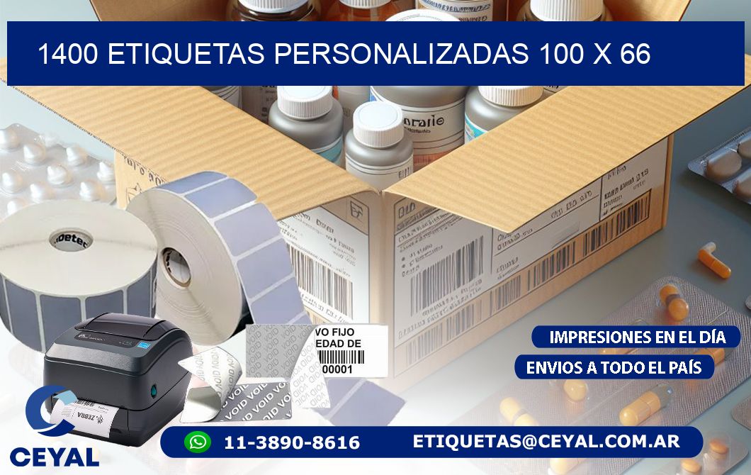 1400 ETIQUETAS PERSONALIZADAS 100 x 66