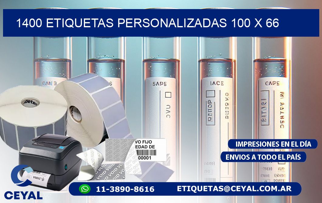 1400 ETIQUETAS PERSONALIZADAS 100 x 66