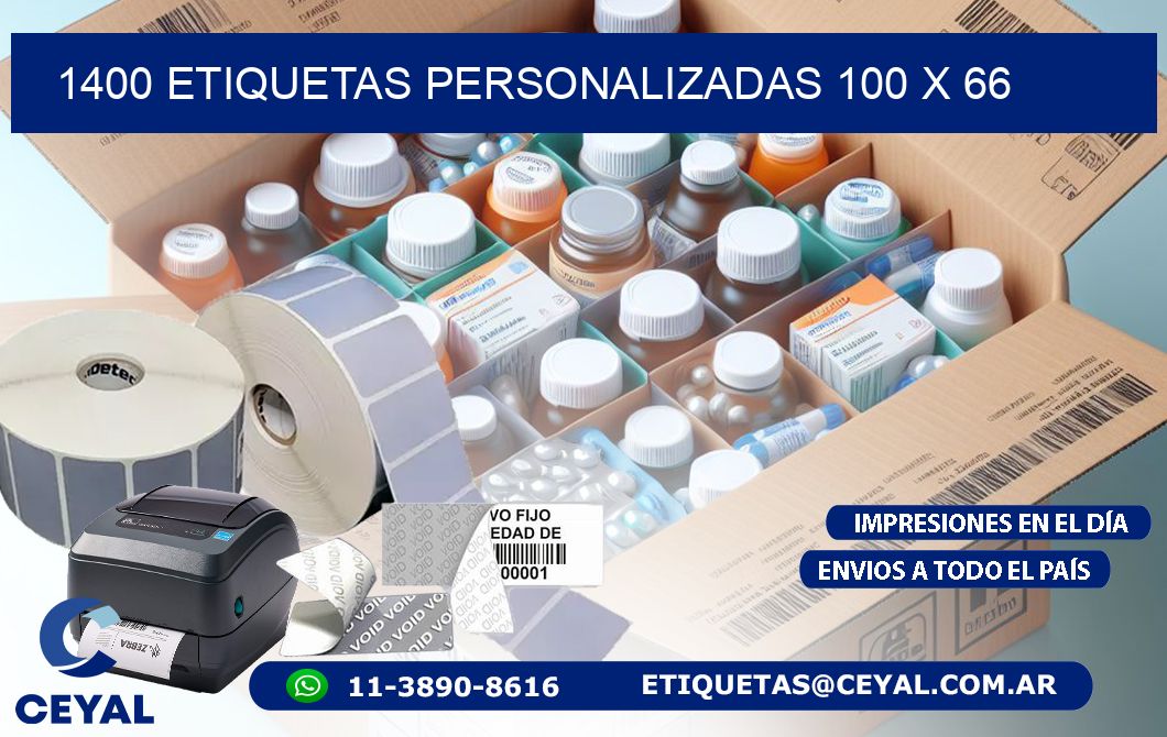 1400 ETIQUETAS PERSONALIZADAS 100 x 66