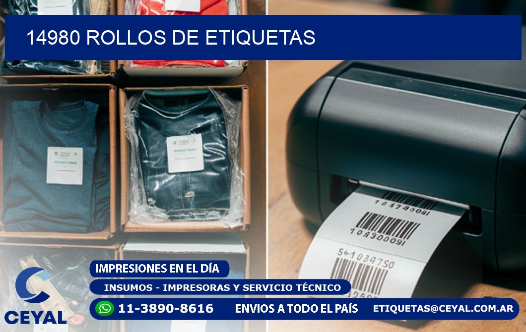 14980 ROLLOS DE ETIQUETAS