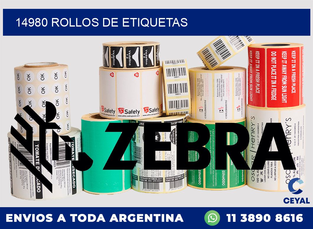 14980 ROLLOS DE ETIQUETAS