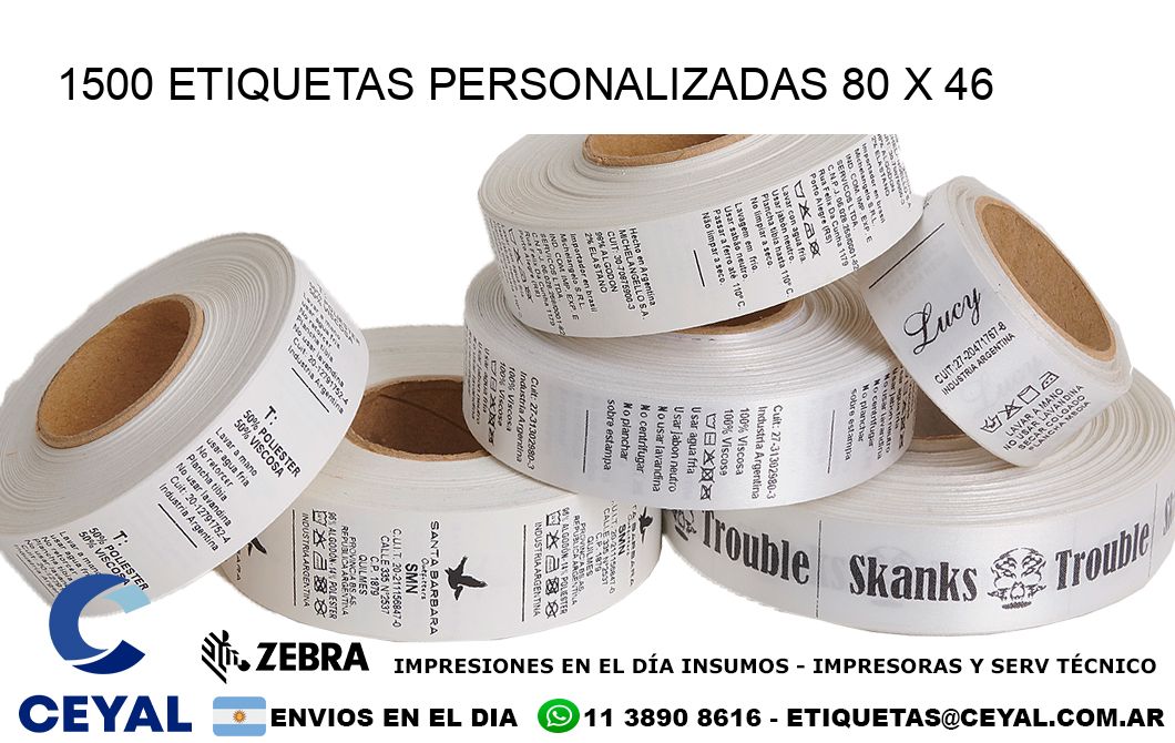 1500 ETIQUETAS PERSONALIZADAS 80 x 46