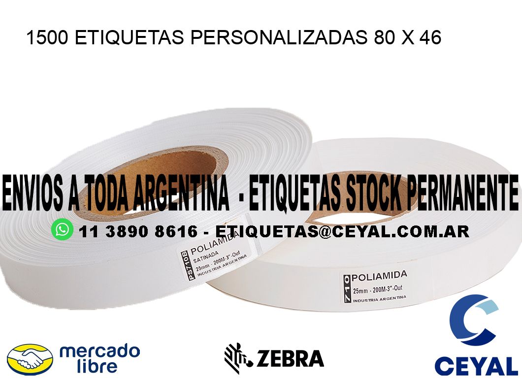 1500 ETIQUETAS PERSONALIZADAS 80 x 46