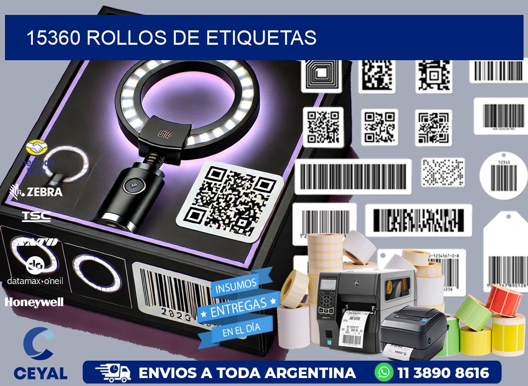 15360 ROLLOS DE ETIQUETAS