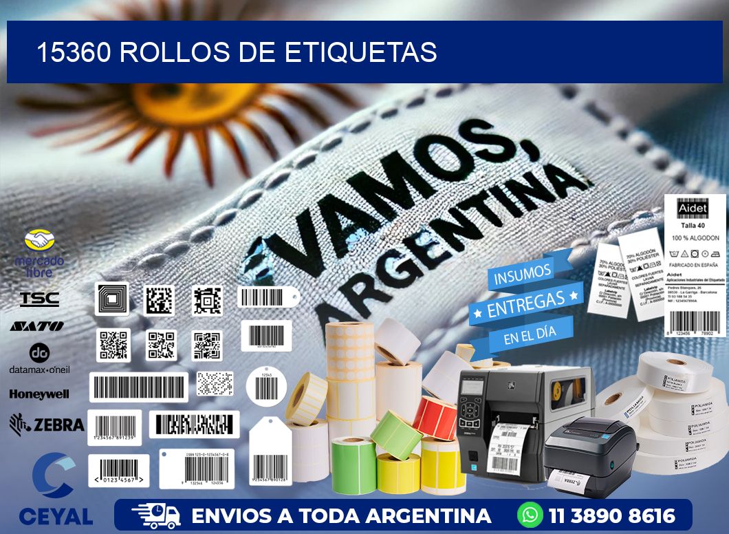 15360 ROLLOS DE ETIQUETAS