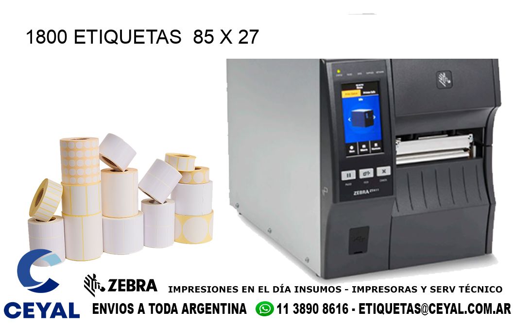 1800 ETIQUETAS  85 x 27