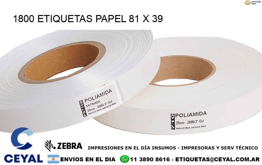 1800 ETIQUETAS PAPEL 81 x 39