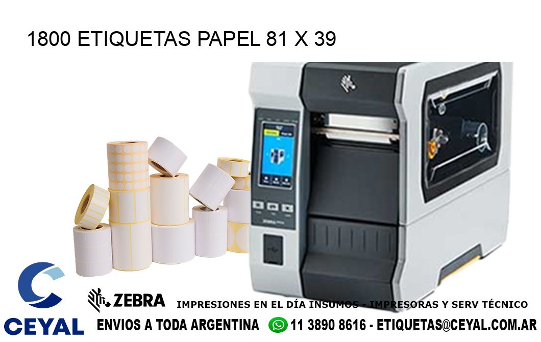 1800 ETIQUETAS PAPEL 81 x 39