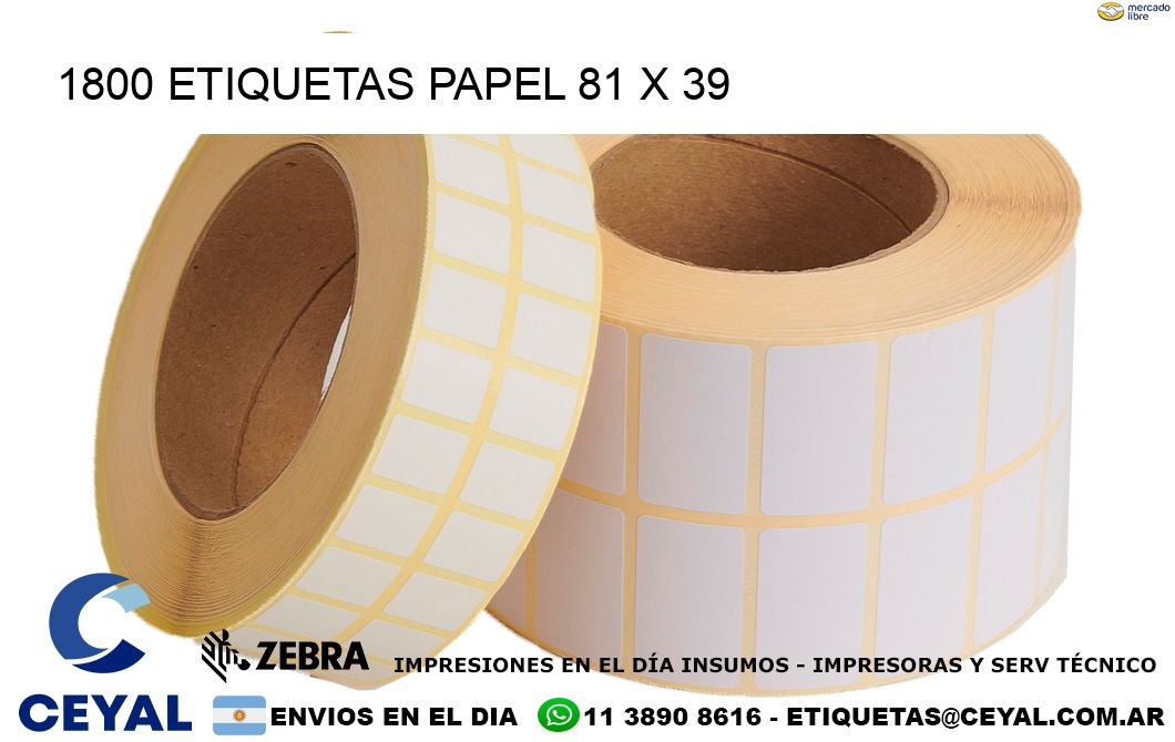 1800 ETIQUETAS PAPEL 81 x 39