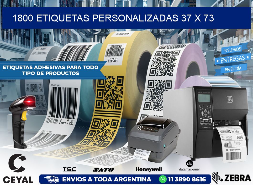 1800 ETIQUETAS PERSONALIZADAS 37 x 73