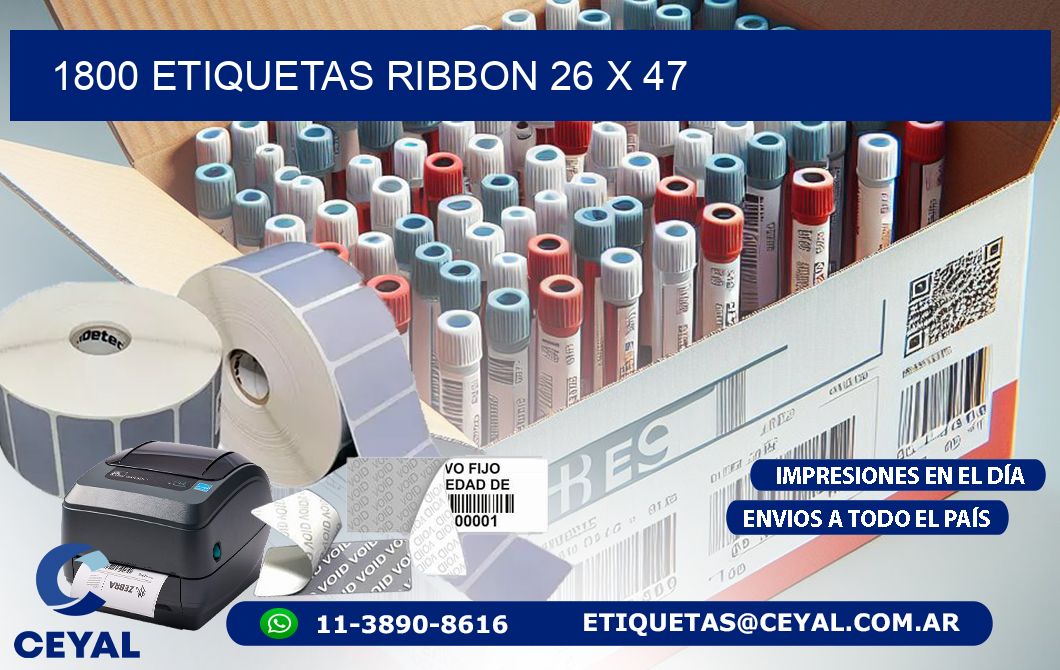 1800 ETIQUETAS RIBBON 26 x 47