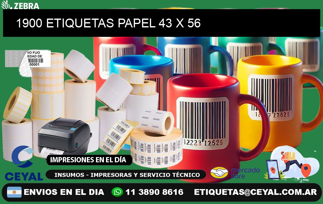 1900 ETIQUETAS PAPEL 43 x 56