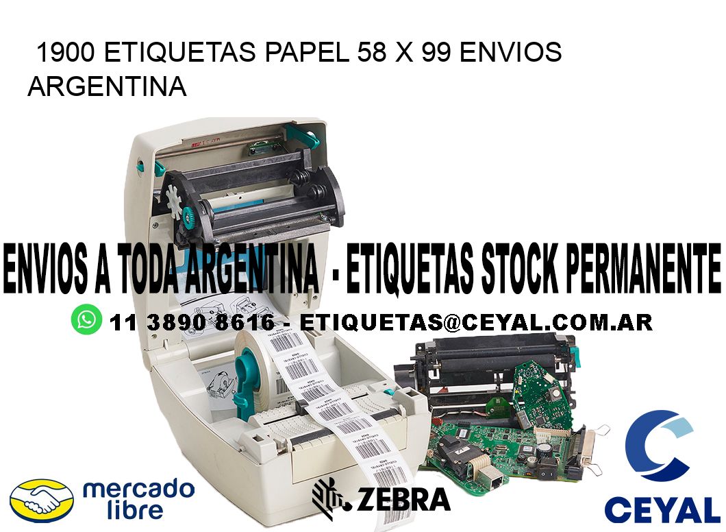 1900 ETIQUETAS PAPEL 58 x 99 ENVIOS ARGENTINA