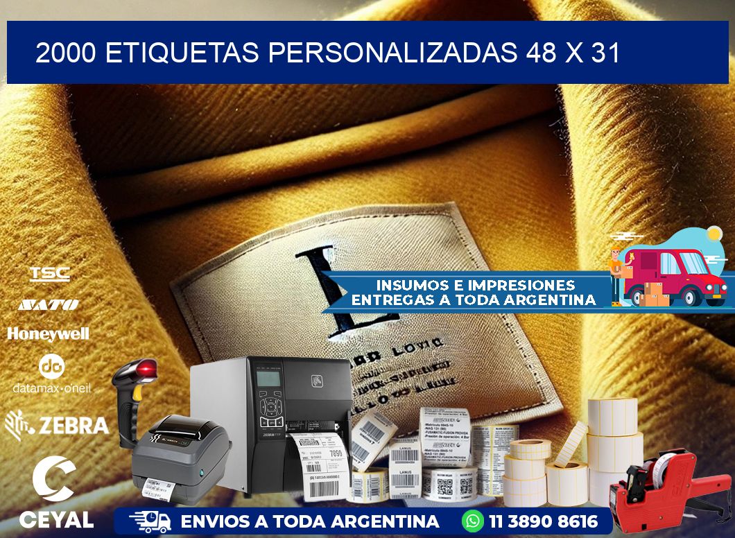 2000 ETIQUETAS PERSONALIZADAS 48 x 31