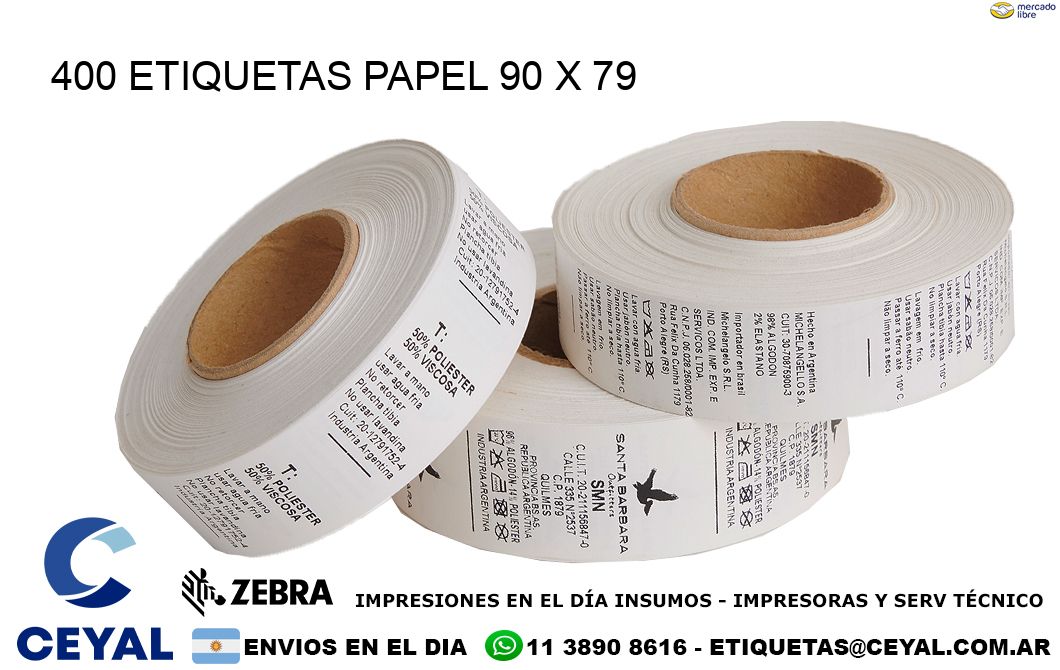 400 ETIQUETAS PAPEL 90 x 79