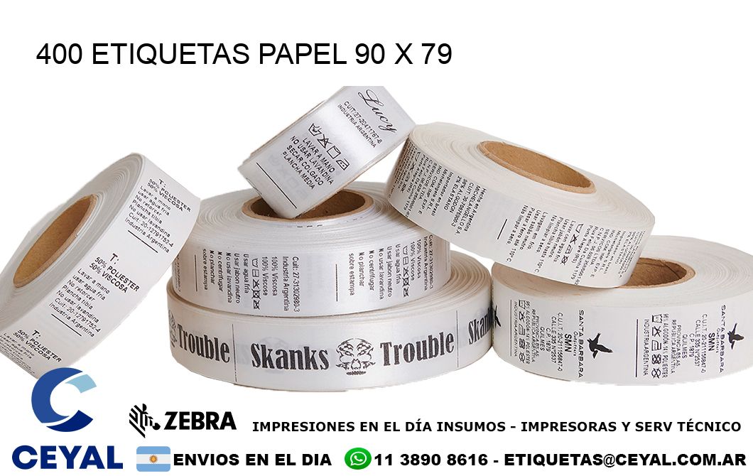 400 ETIQUETAS PAPEL 90 x 79