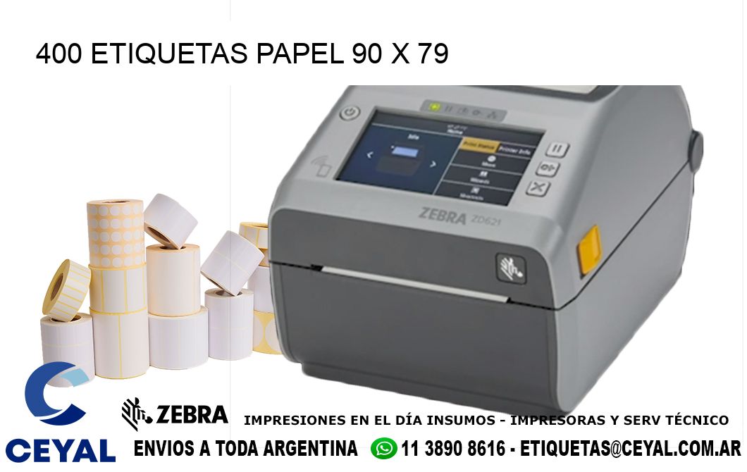 400 ETIQUETAS PAPEL 90 x 79