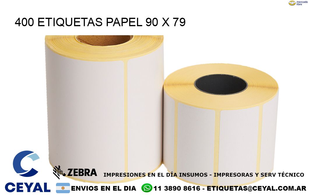 400 ETIQUETAS PAPEL 90 x 79