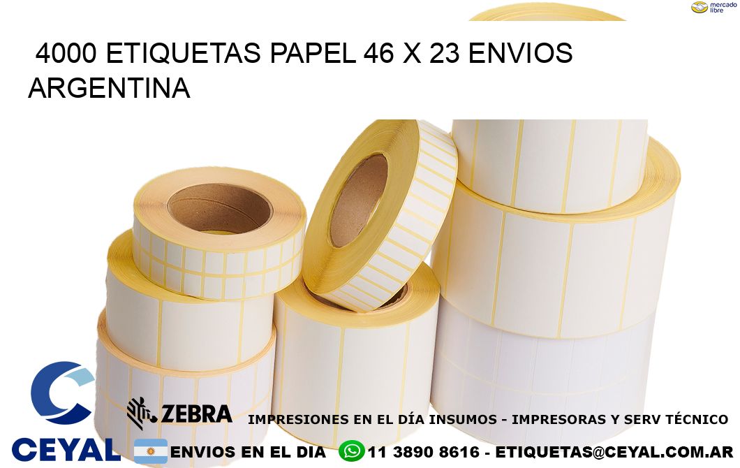 4000 ETIQUETAS PAPEL 46 x 23 ENVIOS ARGENTINA