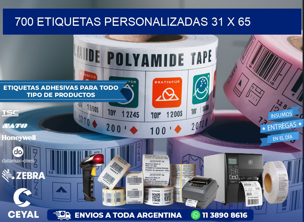 700 ETIQUETAS PERSONALIZADAS 31 x 65