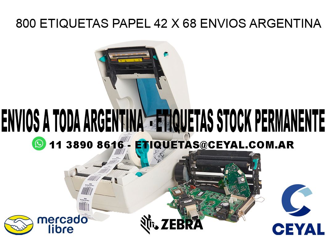 800 ETIQUETAS PAPEL 42 x 68 ENVIOS ARGENTINA