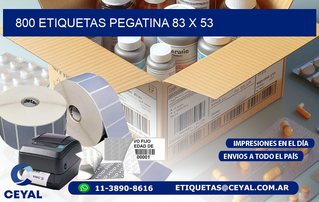 800 ETIQUETAS PEGATINA 83 x 53