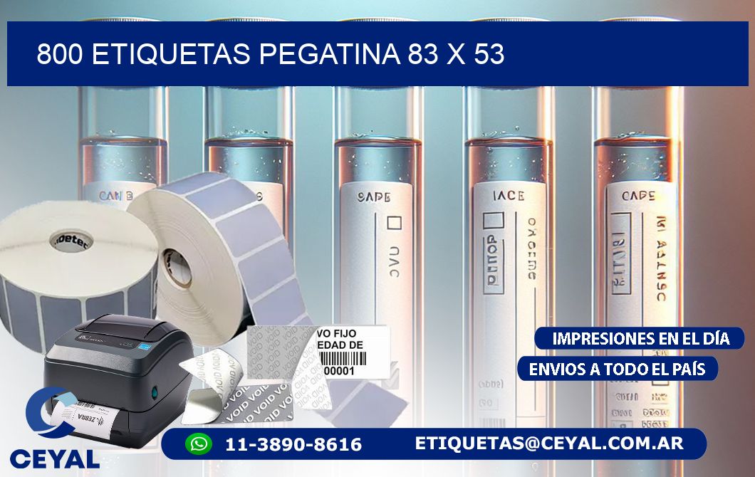 800 ETIQUETAS PEGATINA 83 x 53