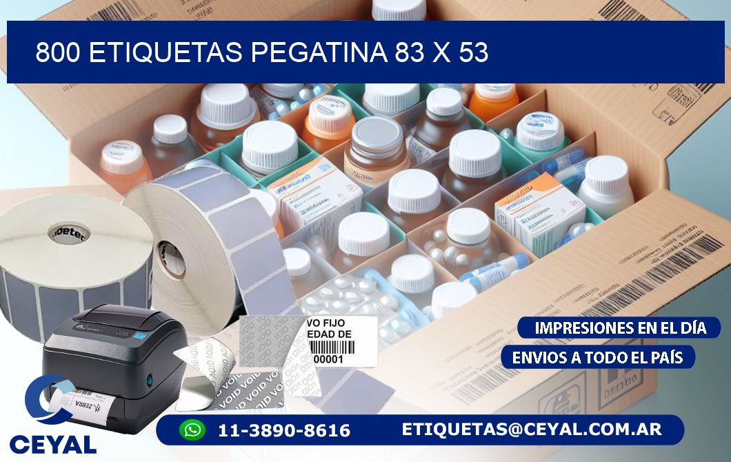 800 ETIQUETAS PEGATINA 83 x 53