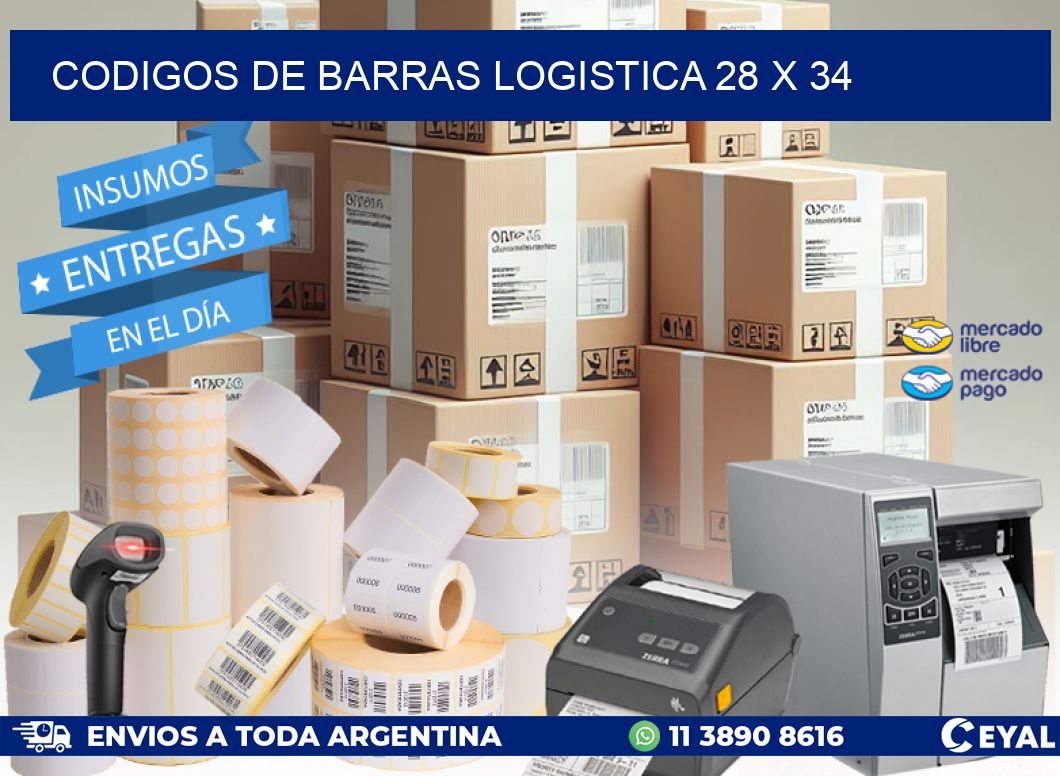 CODIGOS DE BARRAS LOGISTICA 28 x 34