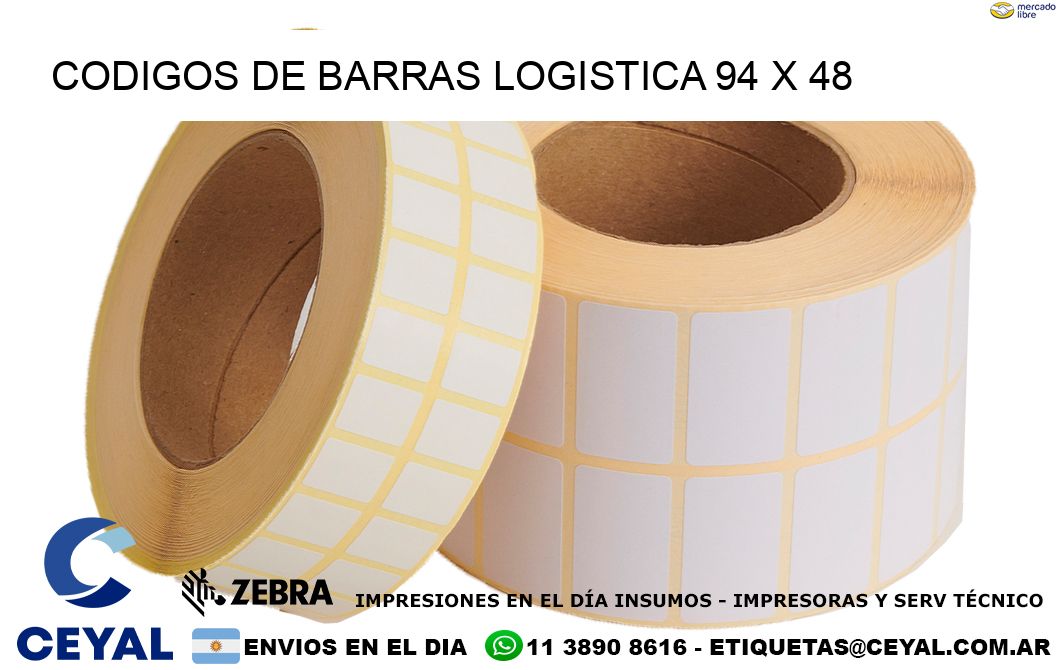 CODIGOS DE BARRAS LOGISTICA 94 x 48