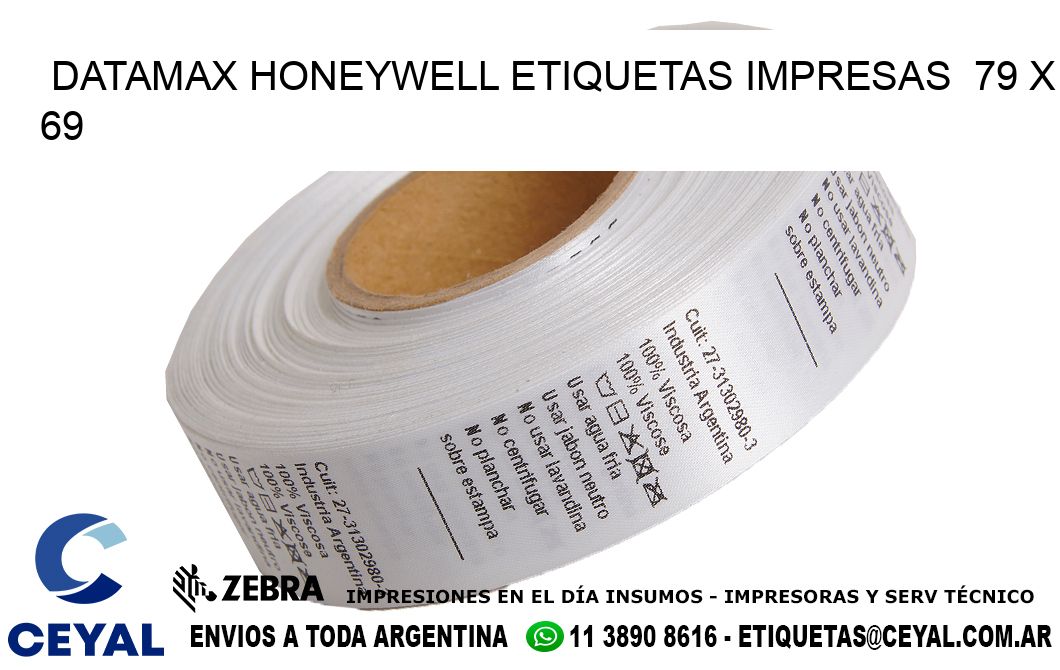 DATAMAX HONEYWELL ETIQUETAS IMPRESAS  79 x 69