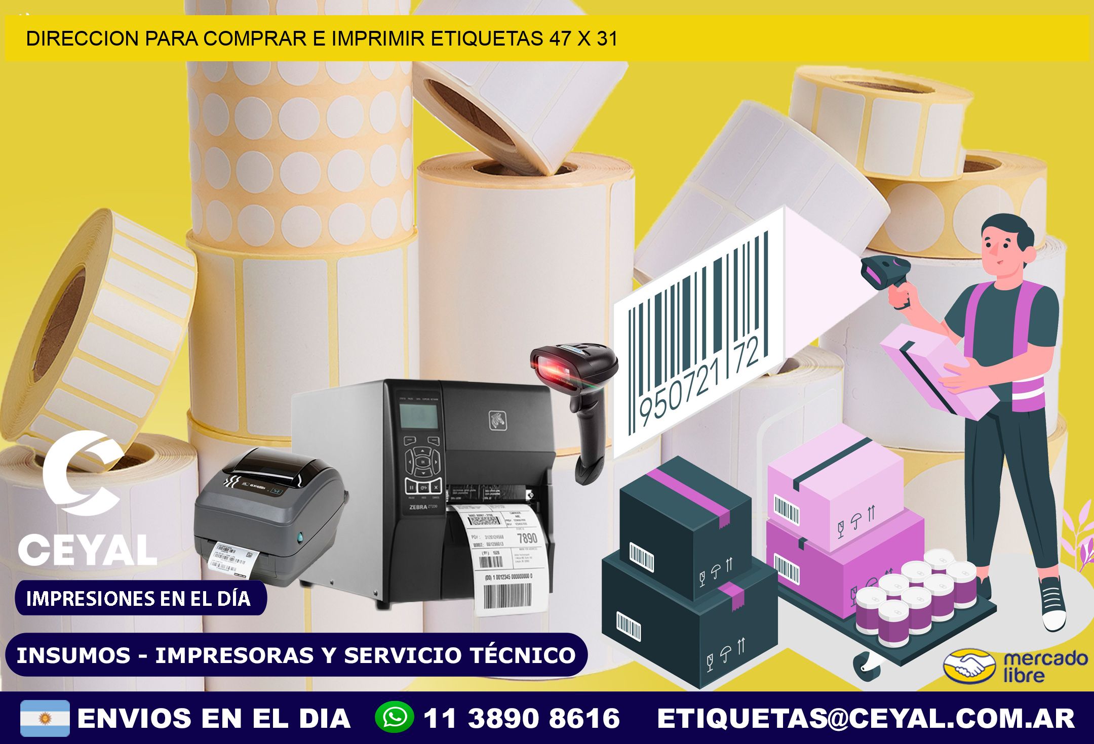 DIRECCION PARA COMPRAR E IMPRIMIR ETIQUETAS 47 x 31