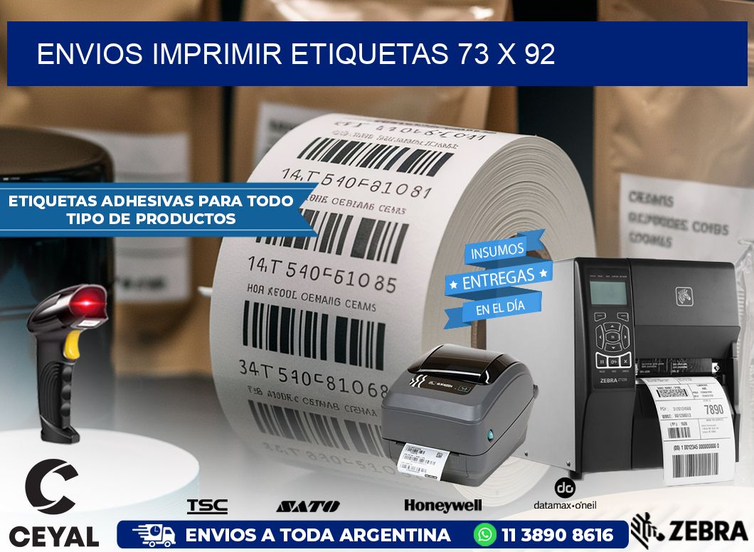 ENVIOS IMPRIMIR ETIQUETAS 73 x 92