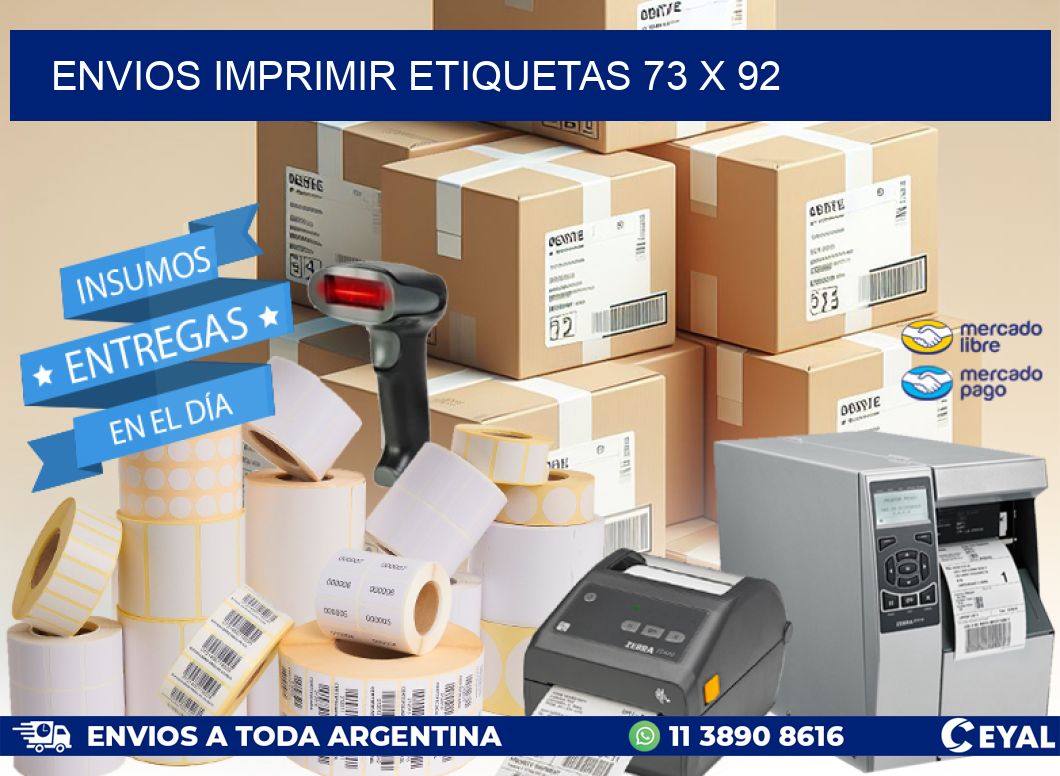 ENVIOS IMPRIMIR ETIQUETAS 73 x 92