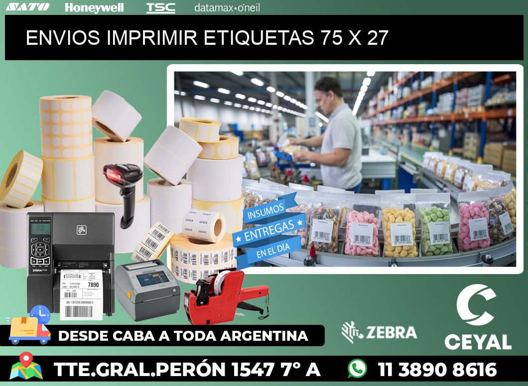 ENVIOS IMPRIMIR ETIQUETAS 75 x 27